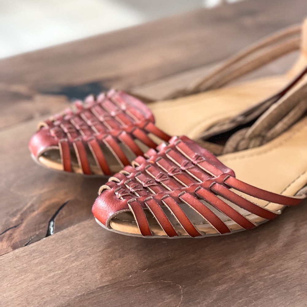 J.Crew brown huaraches leather summer sandal size9